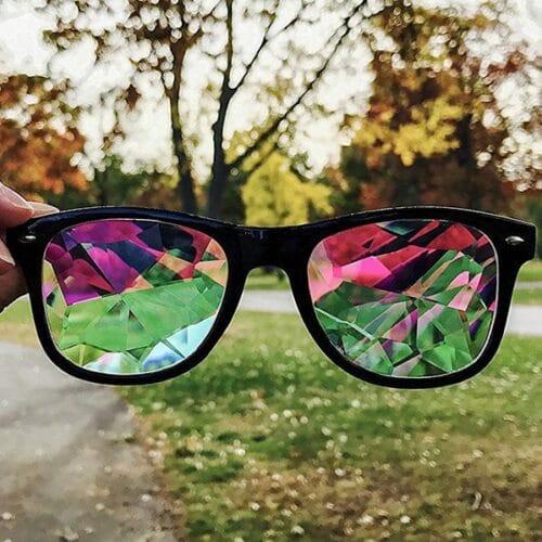 kaleidoscope glasses outdoors